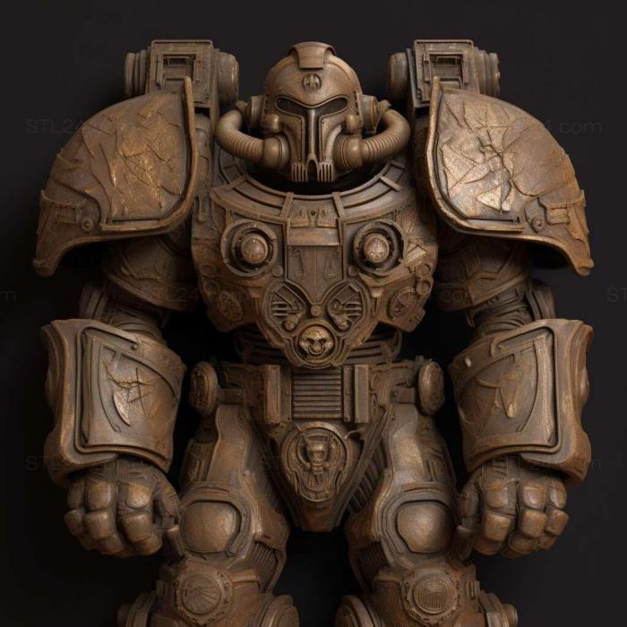 Characters (power armor 4, HERO_408) 3D models for cnc